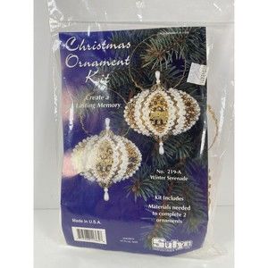 Sulyn WINTER SERENADE Christmas Bead Sequins Gold Pearl Ornament Kit #219-A NEW